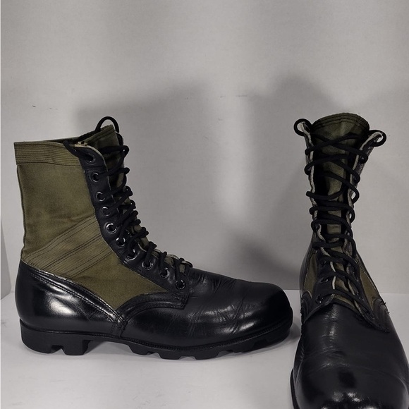 GENESCO Black and Green Men\'s Combat size 13 pre owned Exellent condition main image 5